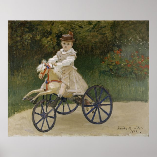 Clude Monet - Jean Monet på Hobby Horse 1872 Poster (Framsidan)