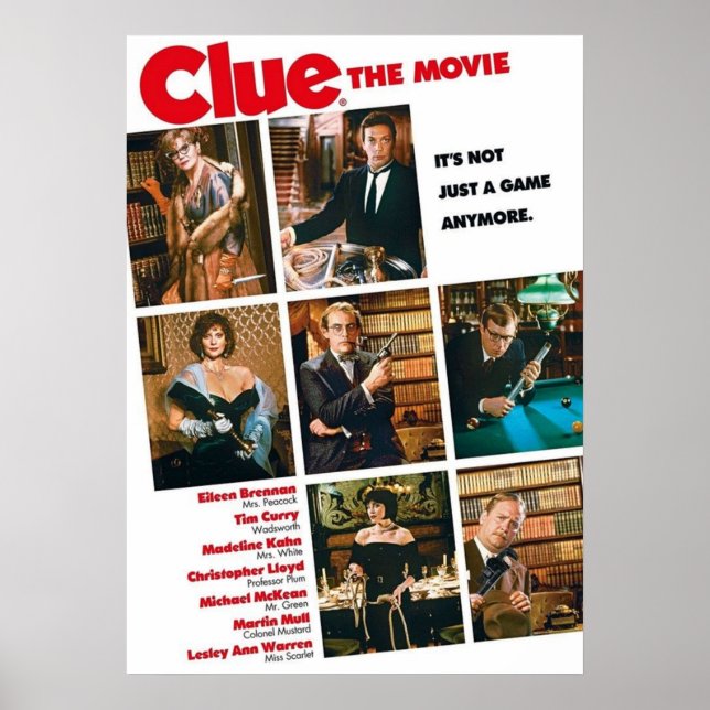 Clue 1985 poster (Framsidan)