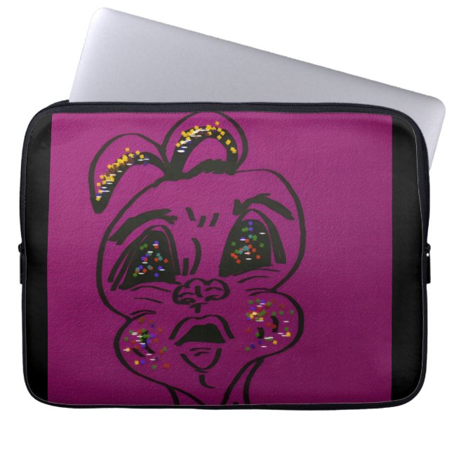 Clueless Bunny Laptop Sleeve (Framsidan)