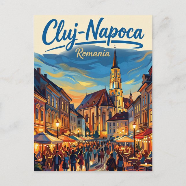 Cluj-Napoca Gamla Stan Rumänien Vykort (Framsida)