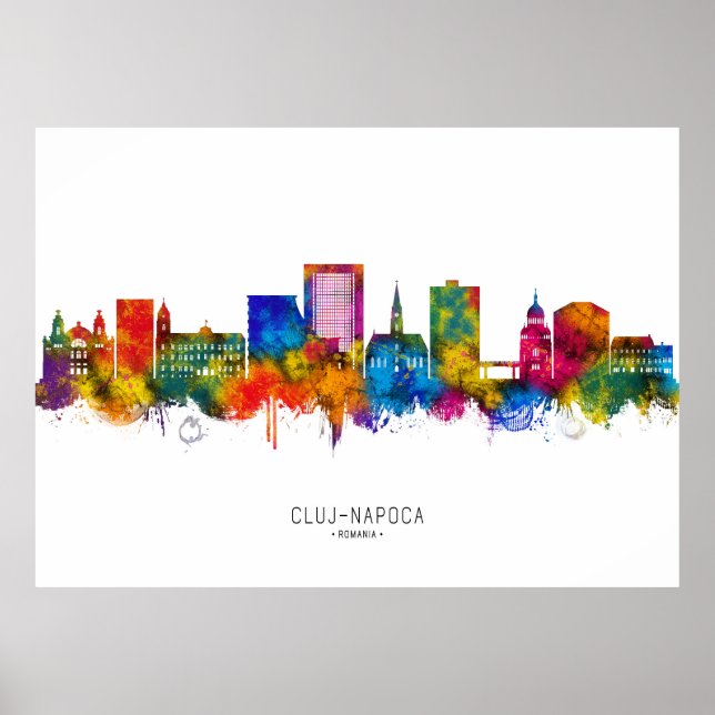 Cluj-Napoca Rumänien Siluett Poster (Framsidan)