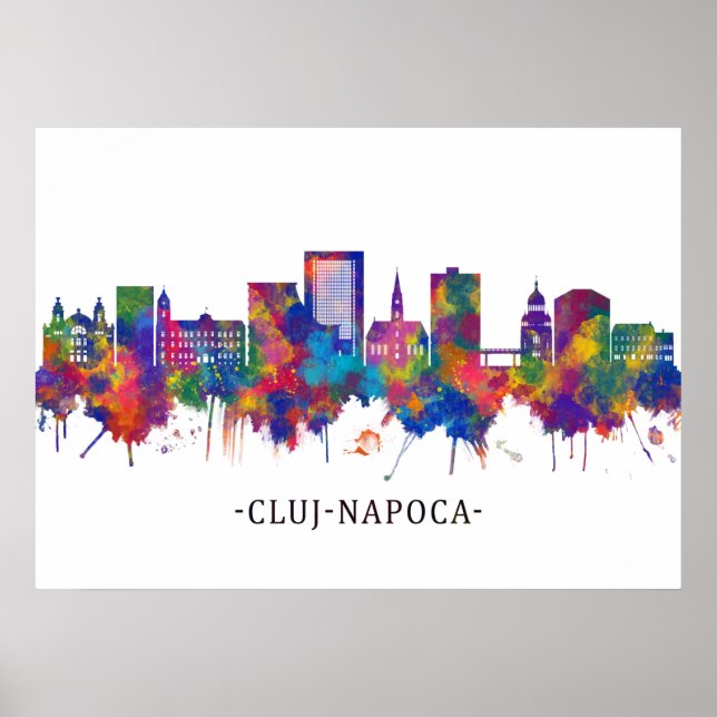 Cluj-Napoca Rumänien Skyline Poster (Framsidan)