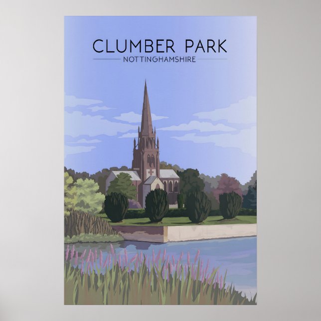 Clumber Park Nottinghamshire Reseskylt Poster (Framsidan)