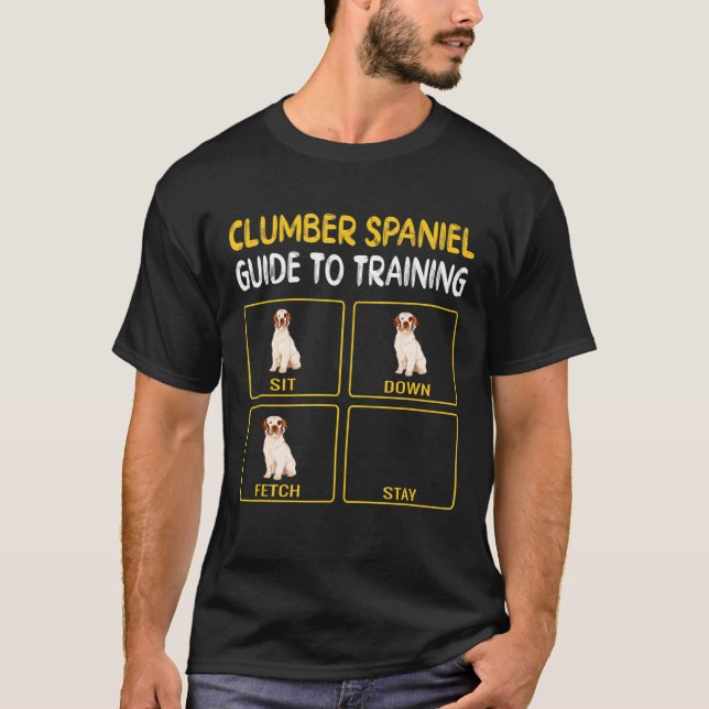 Clumber Spain Guide to Training Hund Obedience T Shirt (Framsida)