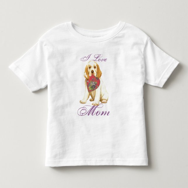 Clumber Spain Heart Mamma T Shirt (Framsida)