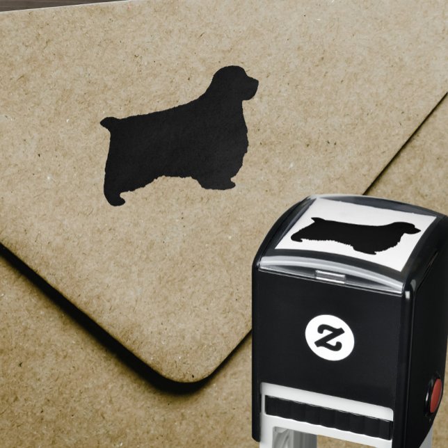 Clumber Spain Hund aveln Silhouette Självfärgande Stämpel (Skapare uppladdad)