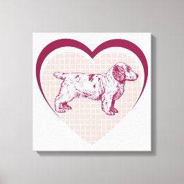 Clumber Spain hund Canvastryck