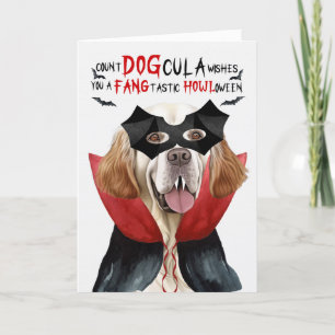 Clumber Spain Hund Funny Count DOGcula Halloween Helgkort