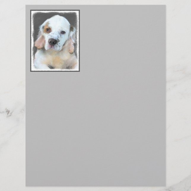 Clumber Spain Painting - Cute Original Hund Art (Framsida)