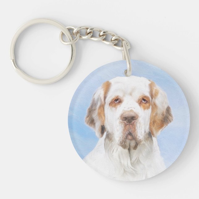 Clumber Spain Painting - Cute Original Hund Art (Framsidan)