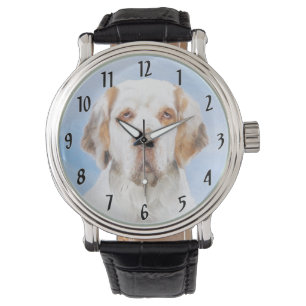 Clumber Spain Painting - Cute Original Hund Art Armbandsur