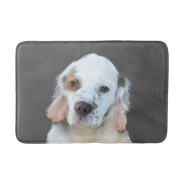 Clumber Spain Painting - Cute Original Hund Art Badrumsmatta (Framsidan)