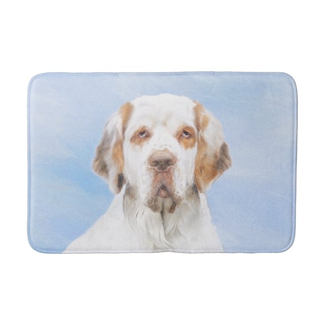 Clumber Spain Painting - Cute Original Hund Art Badrumsmatta (Framsidan)