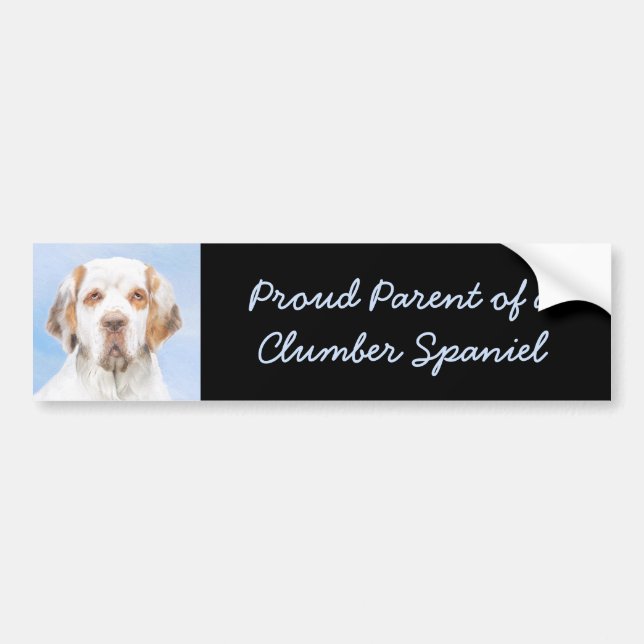 Clumber Spain Painting - Cute Original Hund Art Bildekal (Framsidan)