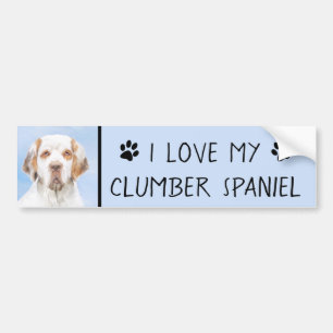 Clumber Spain Painting - Cute Original Hund Art Bildekal