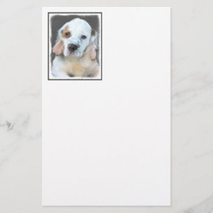 Clumber Spain Painting - Cute Original Hund Art Brevpapper