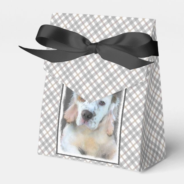 Clumber Spain Painting - Cute Original Hund Art Presentaskar (Framsidan Sidan)