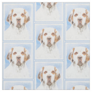 Clumber Spain Painting - Cute Original Hund Art Tyg