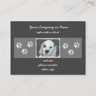 Clumber Spain Painting - Cute Original Hund Art Visitkort