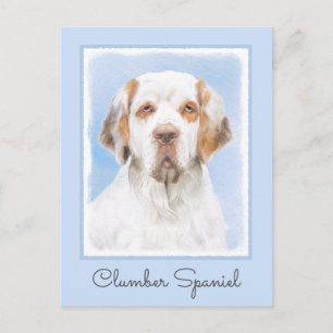Clumber Spain Painting - Cute Original Hund Art Vykort