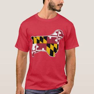 Clumber Spain Silhouette med Maryland State Fla T Shirt