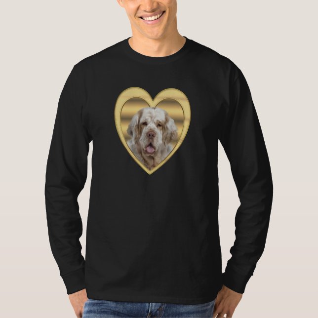 Clumber Spaniel  Dog Heart  Spaniel  Clumber Spani T Shirt (Framsida)