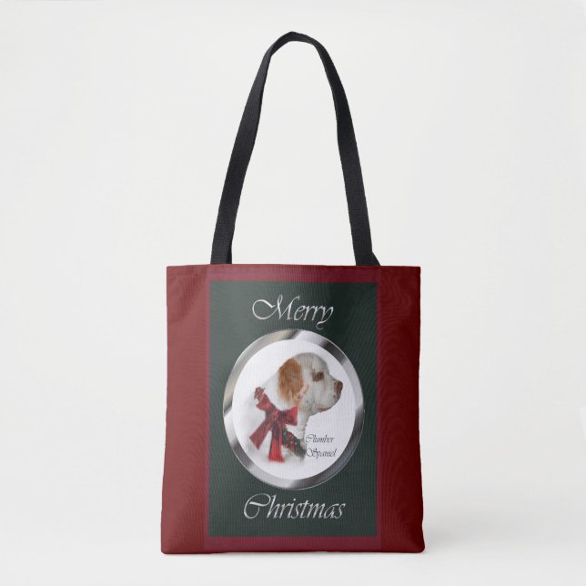 Clumber Spaniel jul Tygkasse (Framsida)