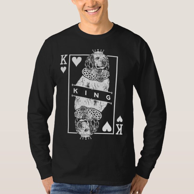 Clumber Spaniel King Of Hearts  Dog  Pop T Shirt (Framsida)