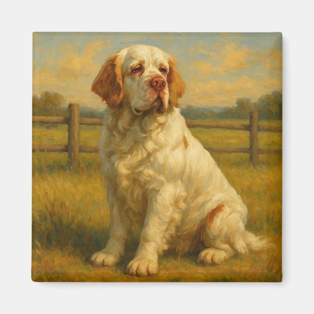 Clumber Spaniel Magnet (Framsidan)