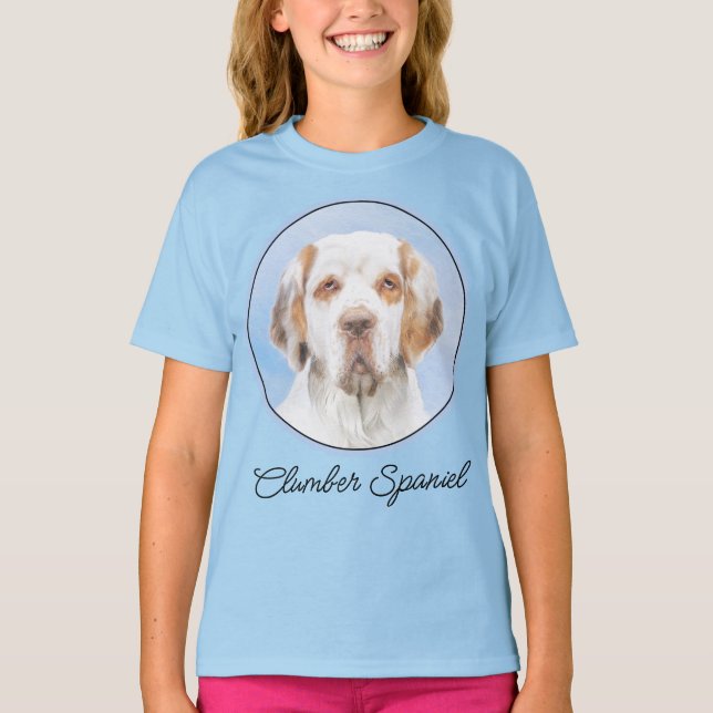Clumber Spaniel Painting - Cute Original Dog Art T Shirt (Framsida)