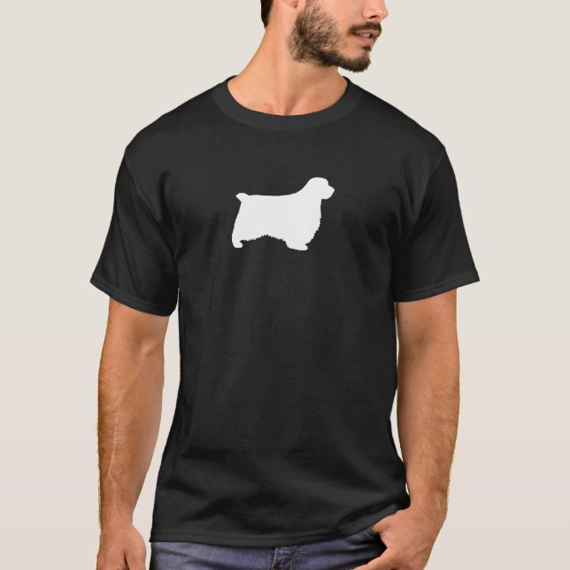 Clumber Spaniel Siluett Tee Shirt (Framsida)