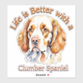 Clumber Spanska bildekalen Älskare Sticker Klistermärken