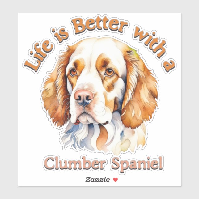 Clumber Spanska bildekalen Älskare Sticker Klistermärken (Ark)