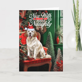 Clumber Spanska jultomten Hund Naughty Nice Helgkort
