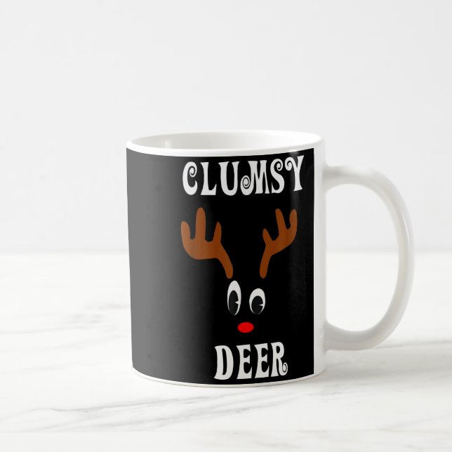 Clumsy Christmas Reindeer Angler Hunt Deer Elk  Kaffemugg (Höger)
