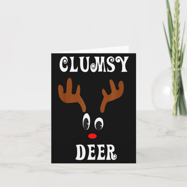 Clumsy Christmas Reindeer Angler Hunt Deer Elk  Kort (Framsida)