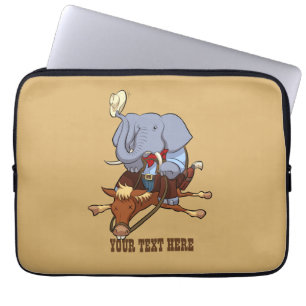 Clumsy Cowboy Elephant Funny Horse Rider Tecknad Laptop Fodral