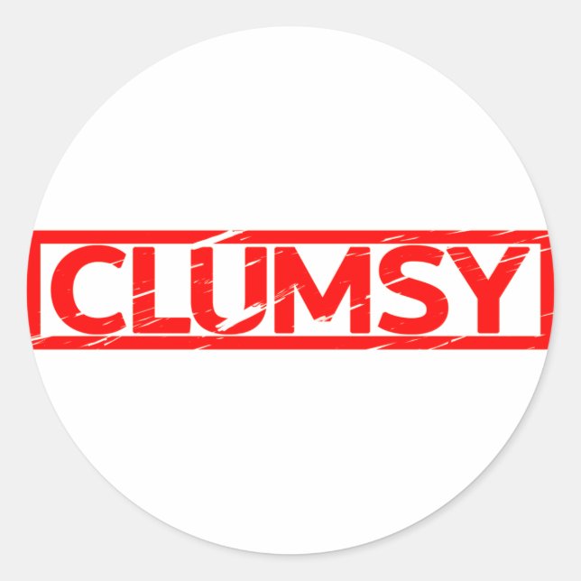 Clumsy Frimärke Runt Klistermärke (Framsida)
