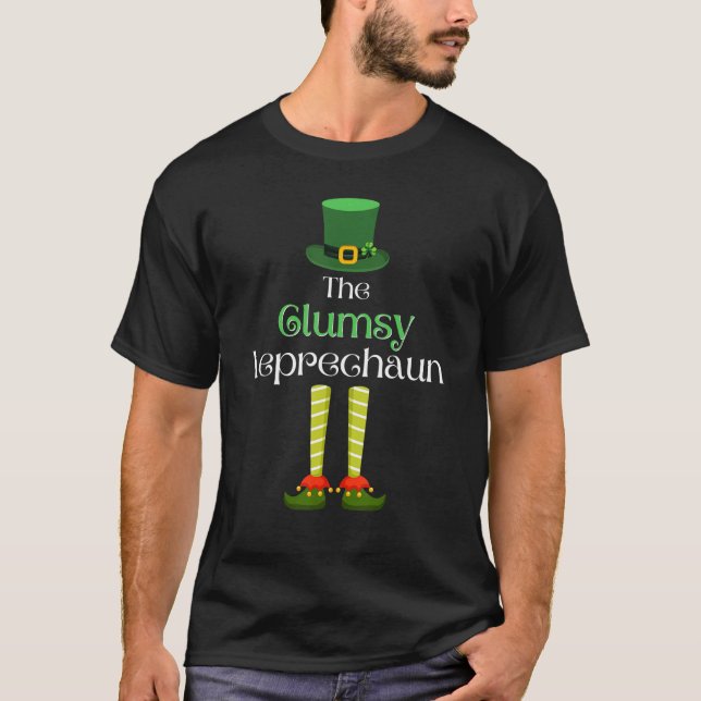Clumsy Leprechaun Matching Family Group St. Patric T Shirt (Framsida)