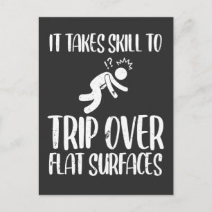 Clumsy Resa over Flat Yta Funny besvärlig Vykort