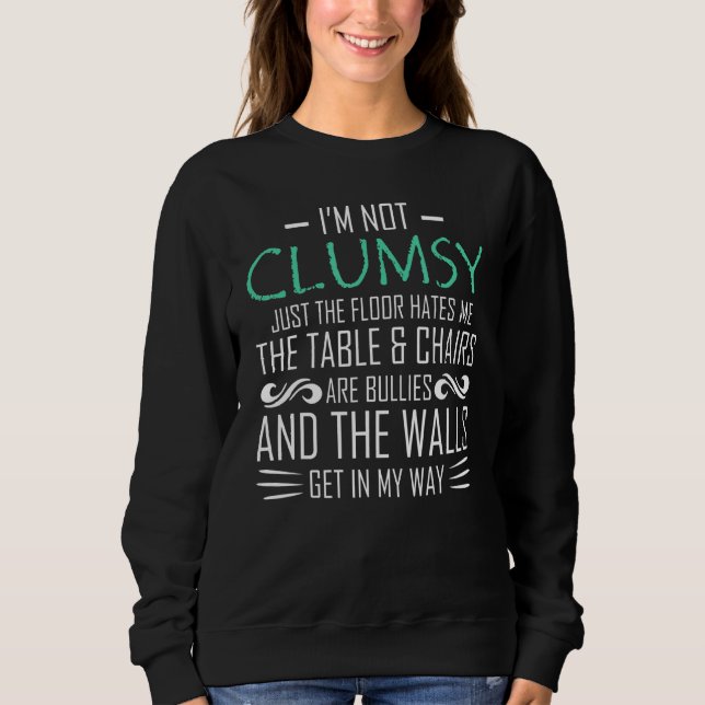 Clumsy Skill Awkward Ord Sarkastic Humor T Shirt (Framsida)