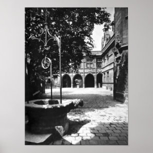 Cluny Hotel från gården, Paris Poster