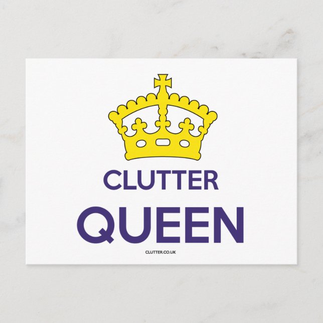 "Clutter Queen" vykort (Framsida)