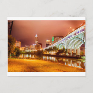 clveland ohio skyline vykort