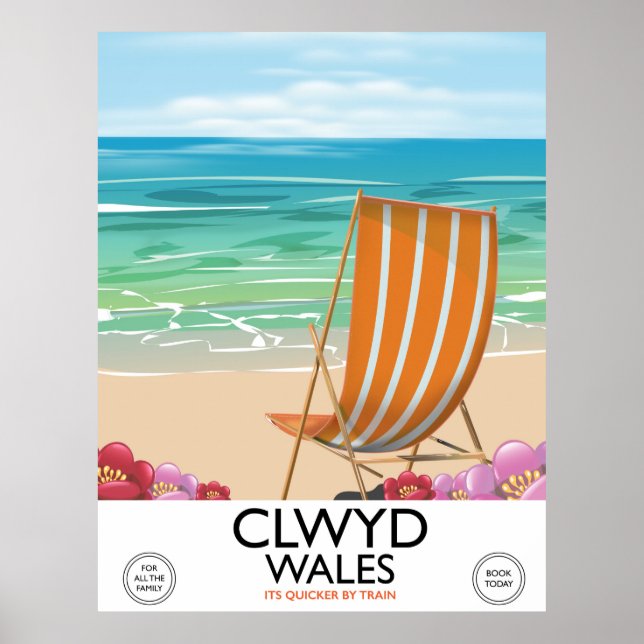 Clwyd Wales Kust reseinformation affisch (Framsidan)