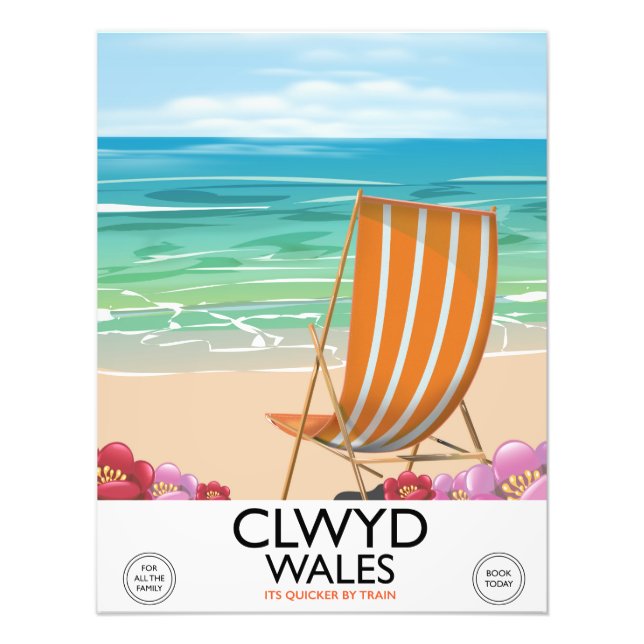 Clwyd Wales Kust reseinformation affisch Fototryck (Framsidan)