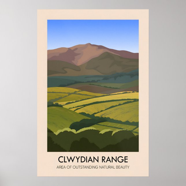 Clwydian Range AONB Travel Poster (Framsidan)
