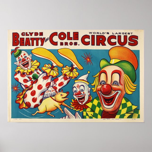 Clyde Beatty & Cole Bros Circus Poster (Framsidan)