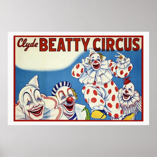 Clyde Beatty Vintage Circus Poster (Framsidan)