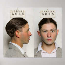 Clyde Champion Barrow Mug Shot Dallas Cirka 1926 Poster